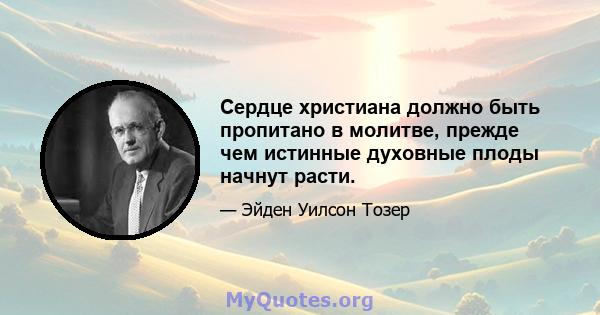 Сердце христиана должно быть пропитано в молитве, прежде чем истинные духовные плоды начнут расти.