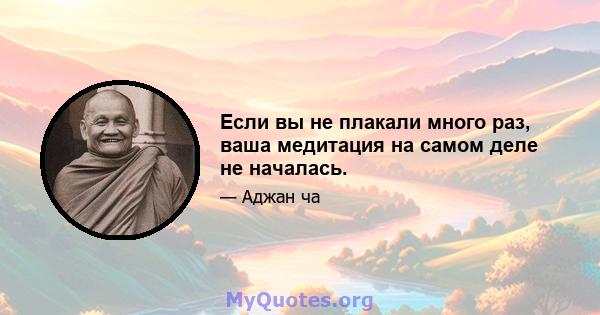 Если вы не плакали много раз, ваша медитация на самом деле не началась.