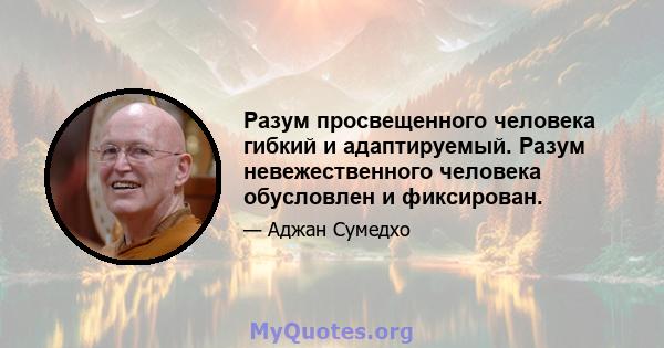 Разум просвещенного человека гибкий и адаптируемый. Разум невежественного человека обусловлен и фиксирован.