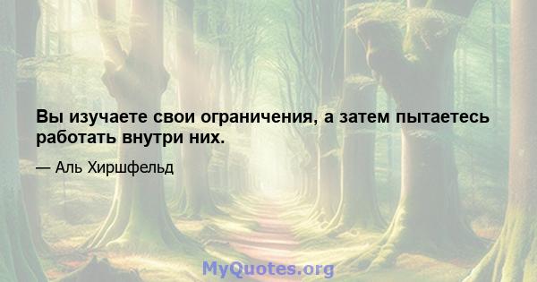 Вы изучаете свои ограничения, а затем пытаетесь работать внутри них.