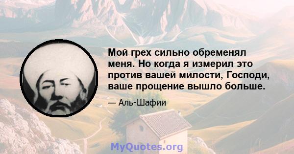 Мой грех сильно обременял меня. Но когда я измерил это против вашей милости, Господи, ваше прощение вышло больше.