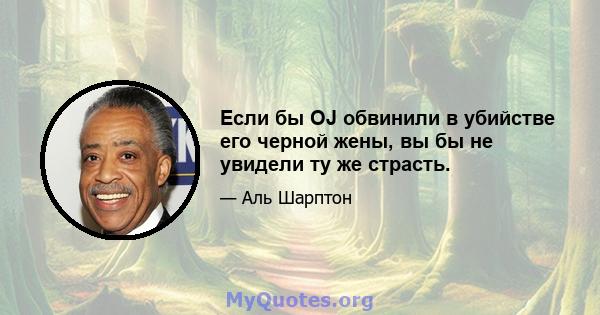 Если бы OJ обвинили в убийстве его черной жены, вы бы не увидели ту же страсть.