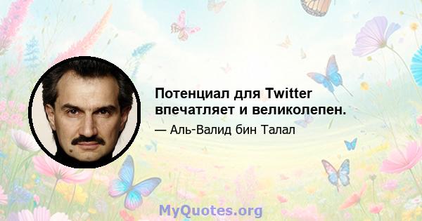 Потенциал для Twitter впечатляет и великолепен.