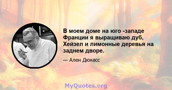 В моем доме на юго -западе Франции я выращиваю дуб, Хейзел и лимонные деревья на заднем дворе.