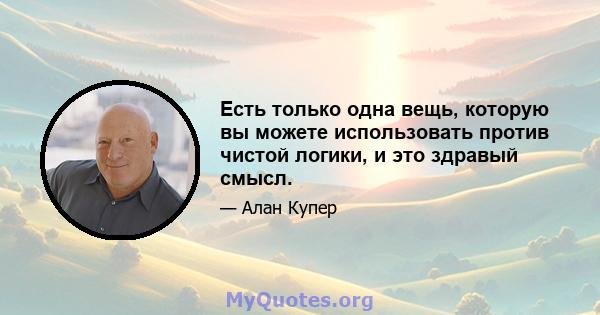 Есть только одна вещь, которую вы можете использовать против чистой логики, и это здравый смысл.