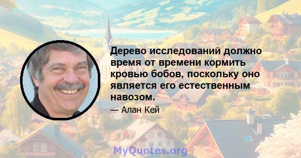 Дерево исследований должно время от времени кормить кровью бобов, поскольку оно является его естественным навозом.