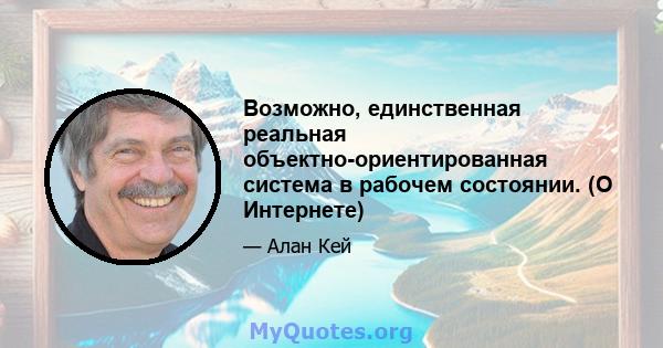 Возможно, единственная реальная объектно-ориентированная система в рабочем состоянии. (О Интернете)