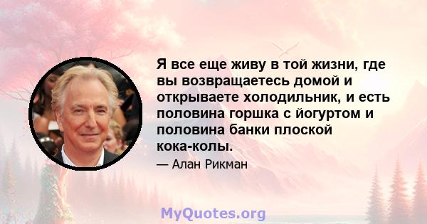 Я все еще живу в той жизни, где вы возвращаетесь домой и открываете холодильник, и есть половина горшка с йогуртом и половина банки плоской кока-колы.