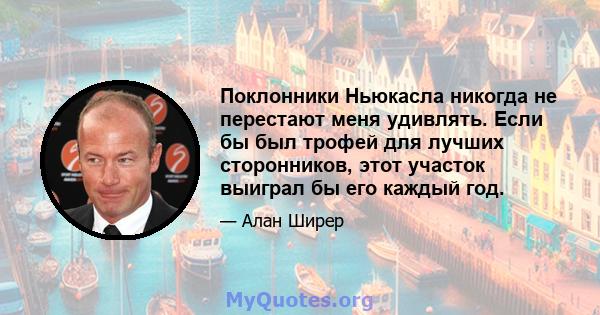 Поклонники Ньюкасла никогда не перестают меня удивлять. Если бы был трофей для лучших сторонников, этот участок выиграл бы его каждый год.