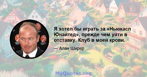 Я хотел бы играть за «Ньюкасл Юнайтед», прежде чем уйти в отставку. Клуб в моей крови.