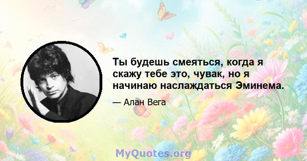 Ты будешь смеяться, когда я скажу тебе это, чувак, но я начинаю наслаждаться Эминема.