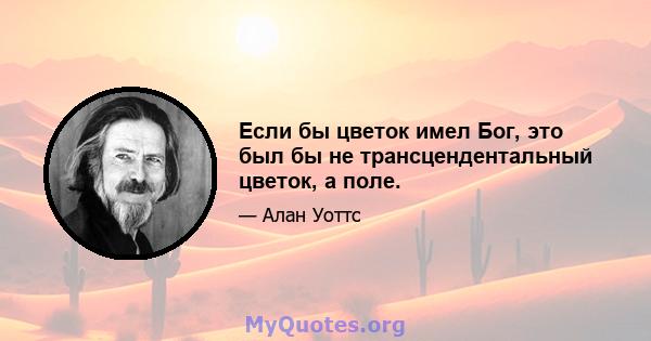 Если бы цветок имел Бог, это был бы не трансцендентальный цветок, а поле.