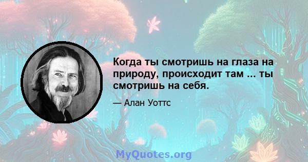 Когда ты смотришь на глаза на природу, происходит там ... ты смотришь на себя.