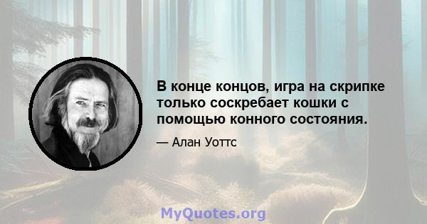 В конце концов, игра на скрипке только соскребает кошки с помощью конного состояния.