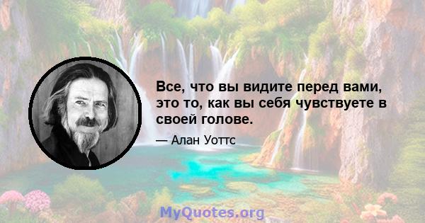 Все, что вы видите перед вами, это то, как вы себя чувствуете в своей голове.