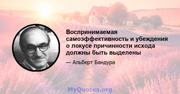 Воспринимаемая самоэффективность и убеждения о локусе причинности исхода должны быть выделены