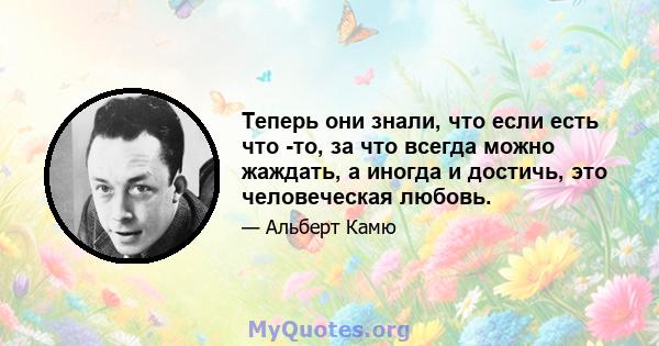 Теперь они знали, что если есть что -то, за что всегда можно жаждать, а иногда и достичь, это человеческая любовь.