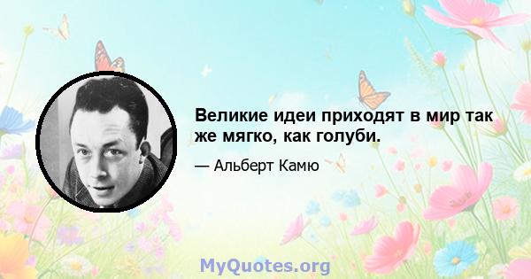 Великие идеи приходят в мир так же мягко, как голуби.