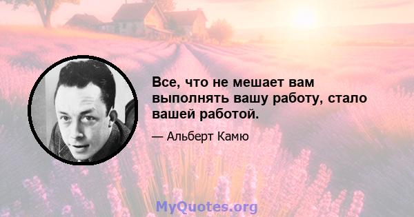 Все, что не мешает вам выполнять вашу работу, стало вашей работой.