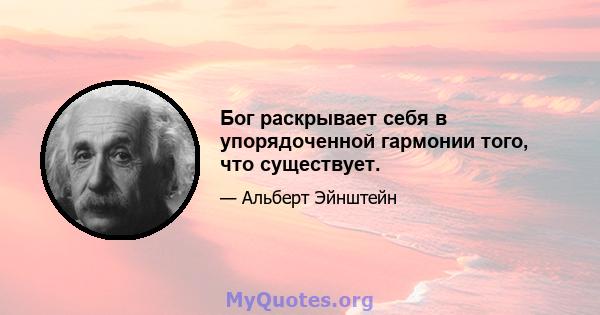 Бог раскрывает себя в упорядоченной гармонии того, что существует.