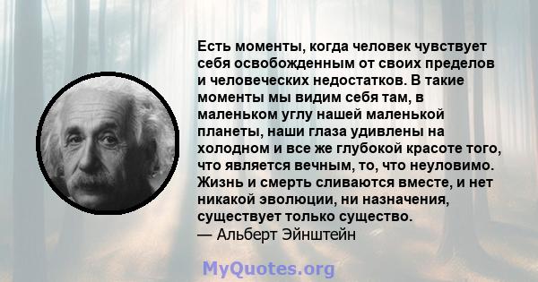 Есть моменты, когда человек чувствует себя освобожденным от своих пределов и человеческих недостатков. В такие моменты мы видим себя там, в маленьком углу нашей маленькой планеты, наши глаза удивлены на холодном и все