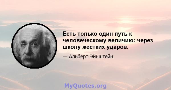 Есть только один путь к человеческому величию: через школу жестких ударов.