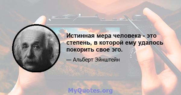 Истинная мера человека - это степень, в которой ему удалось покорить свое эго.