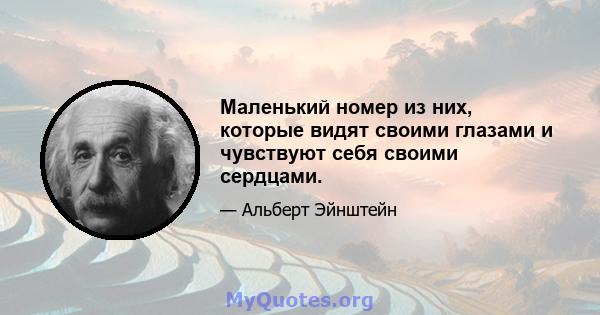 Маленький номер из них, которые видят своими глазами и чувствуют себя своими сердцами.