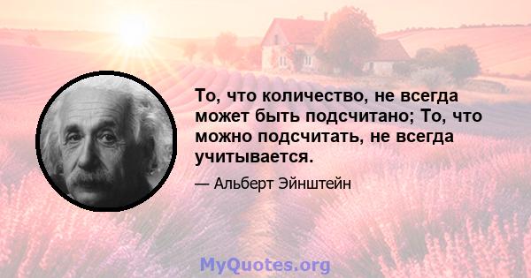 То, что количество, не всегда может быть подсчитано; То, что можно подсчитать, не всегда учитывается.