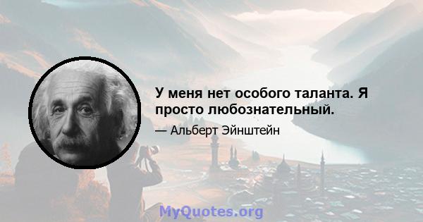 У меня нет особого таланта. Я просто любознательный.