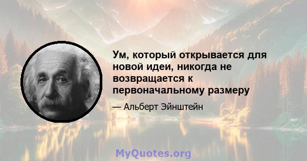 Ум, который открывается для новой идеи, никогда не возвращается к первоначальному размеру