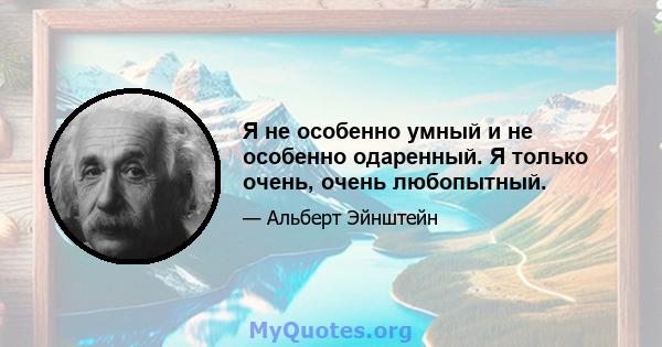 Я не особенно умный и не особенно одаренный. Я только очень, очень любопытный.