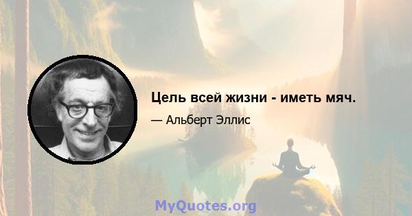 Цель всей жизни - иметь мяч.