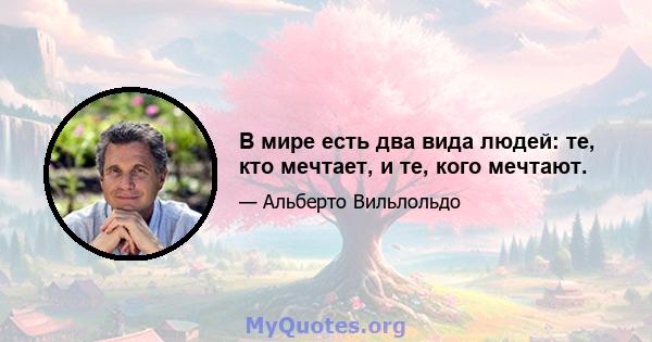 В мире есть два вида людей: те, кто мечтает, и те, кого мечтают.