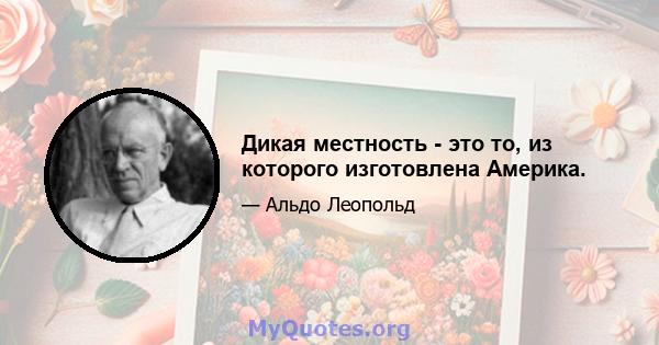 Дикая местность - это то, из которого изготовлена ​​Америка.