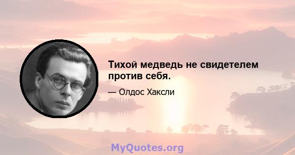 Тихой медведь не свидетелем против себя.