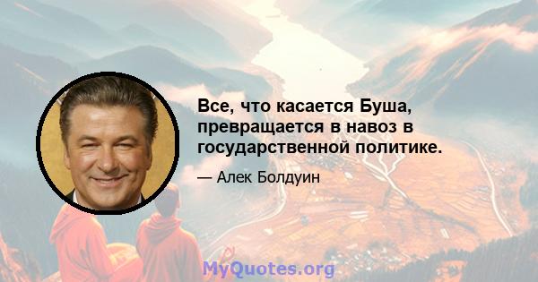 Все, что касается Буша, превращается в навоз в государственной политике.