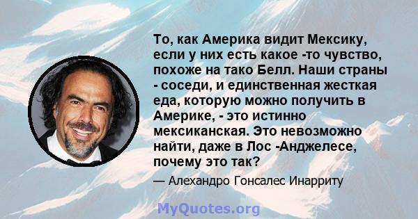 То, как Америка видит Мексику, если у них есть какое -то чувство, похоже на тако Белл. Наши страны - соседи, и единственная жесткая еда, которую можно получить в Америке, - это истинно мексиканская. Это невозможно