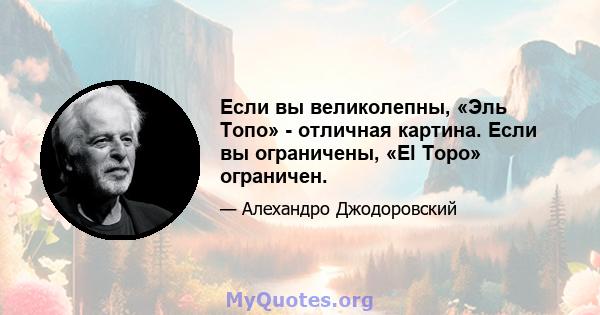 Если вы великолепны, «Эль Топо» - отличная картина. Если вы ограничены, «El Topo» ограничен.