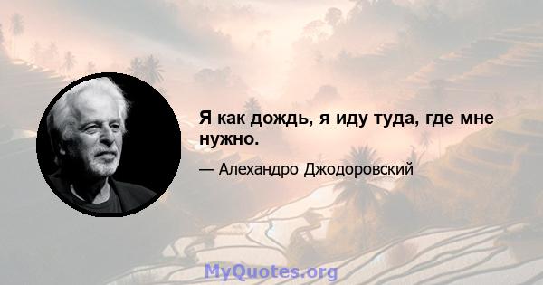 Я как дождь, я иду туда, где мне нужно.