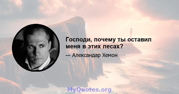 Господи, почему ты оставил меня в этих лесах?