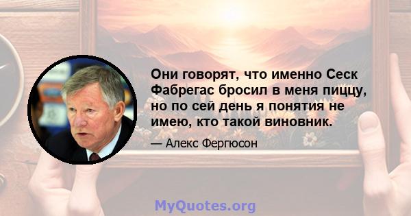 Они говорят, что именно Сеск Фабрегас бросил в меня пиццу, но по сей день я понятия не имею, кто такой виновник.