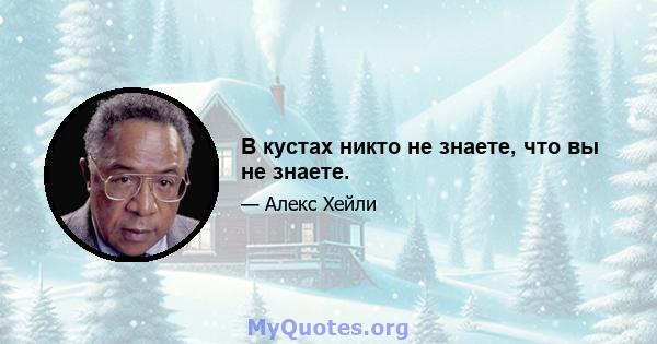 В кустах никто не знаете, что вы не знаете.