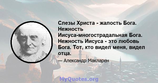 Слезы Христа - жалость Бога. Нежность Иисуса-многострадальная Бога. Нежность Иисуса - это любовь Бога. Тот, кто видел меня, видел отца.