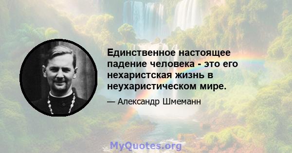 Единственное настоящее падение человека - это его нехаристская жизнь в неухаристическом мире.