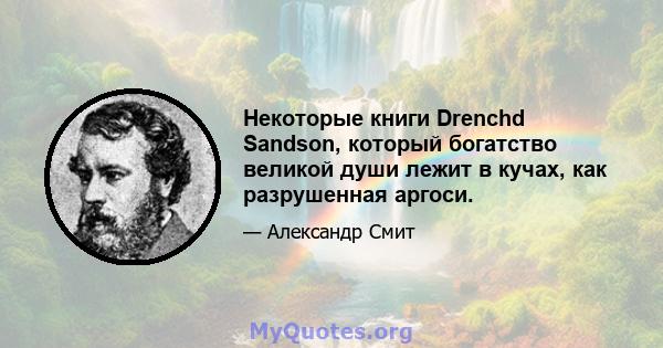 Некоторые книги Drenchd Sandson, который богатство великой души лежит в кучах, как разрушенная аргоси.