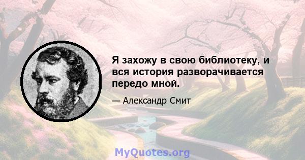 Я захожу в свою библиотеку, и вся история разворачивается передо мной.