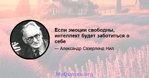 Если эмоции свободны, интеллект будет заботиться о себе