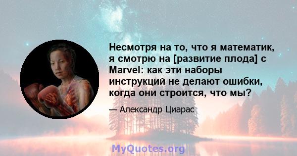 Несмотря на то, что я математик, я смотрю на [развитие плода] с Marvel: как эти наборы инструкций не делают ошибки, когда они строится, что мы?