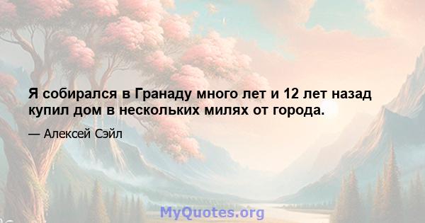 Я собирался в Гранаду много лет и 12 лет назад купил дом в нескольких милях от города.